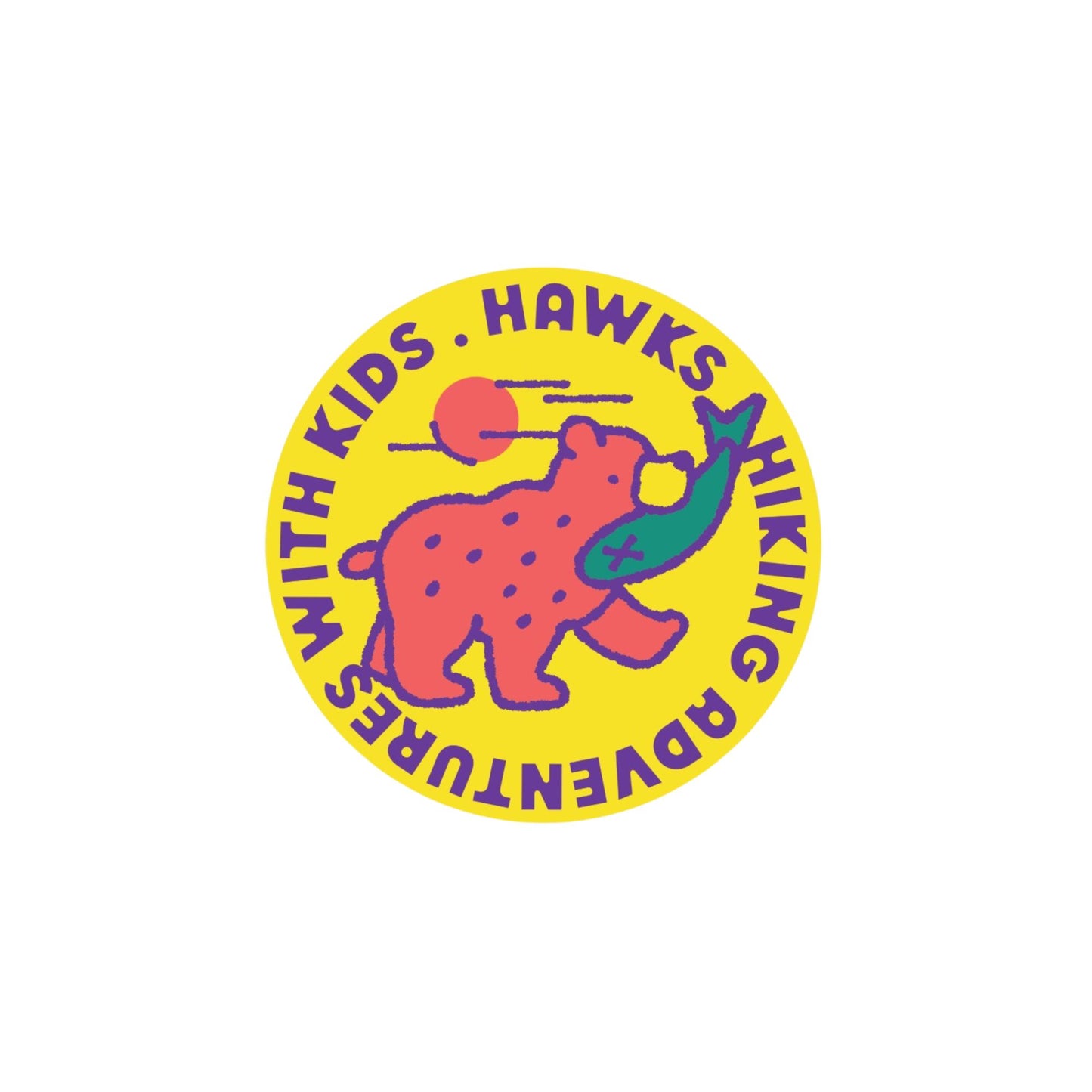 HAWKs Hiking Bear Sticker (pack of 250)